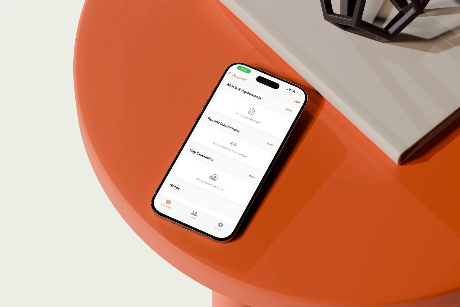 Diplomat country profile shown at an angle
